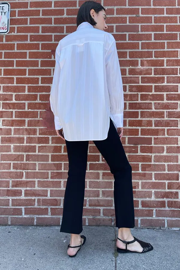 Oversized Tunic Shirt in Ivory & White (Sold Out)