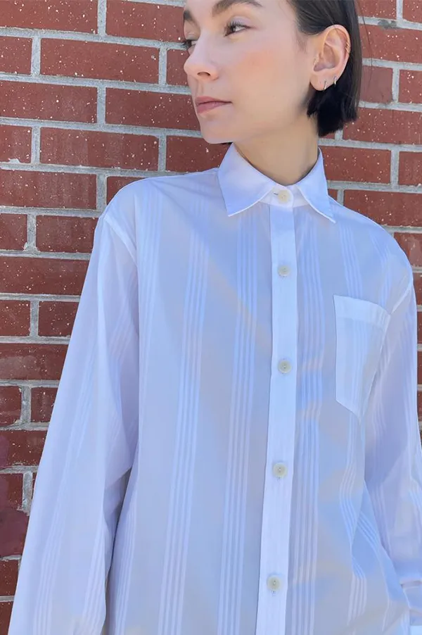 Oversized Tunic Shirt in Ivory & White (Sold Out)