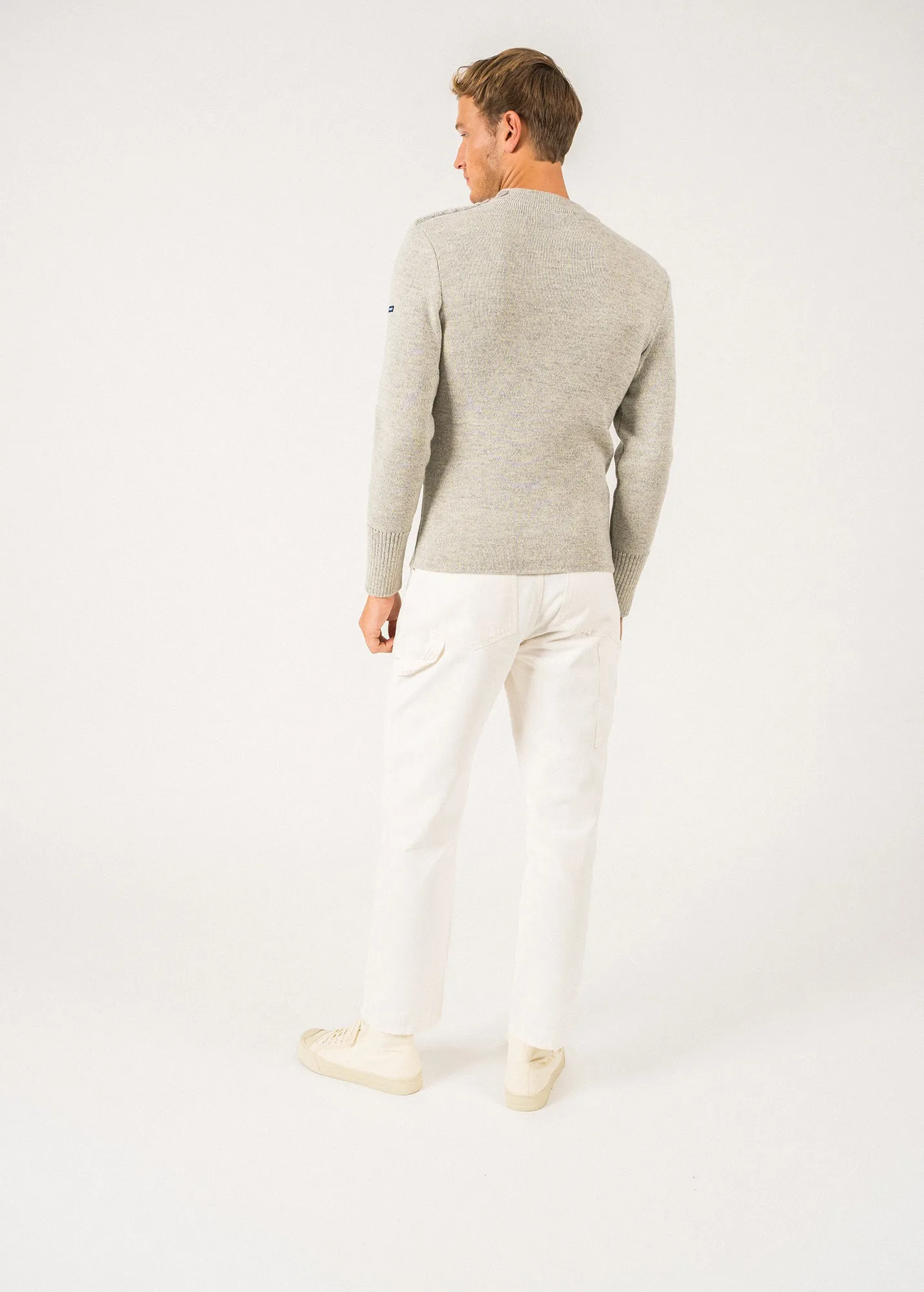 Paris plain sailor jumper - SAINT JAMES 48N1W (GRIS CLAIR/ECRU)