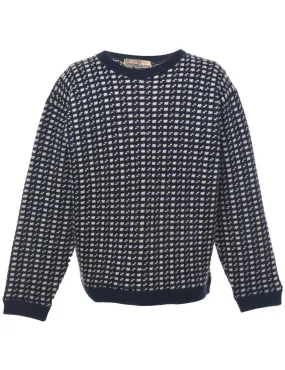 Patterned Navy Jumper - XL