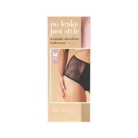 PELVI Lemon Light Bladder Leaks Leakproof Underwear High-Waisted Black M