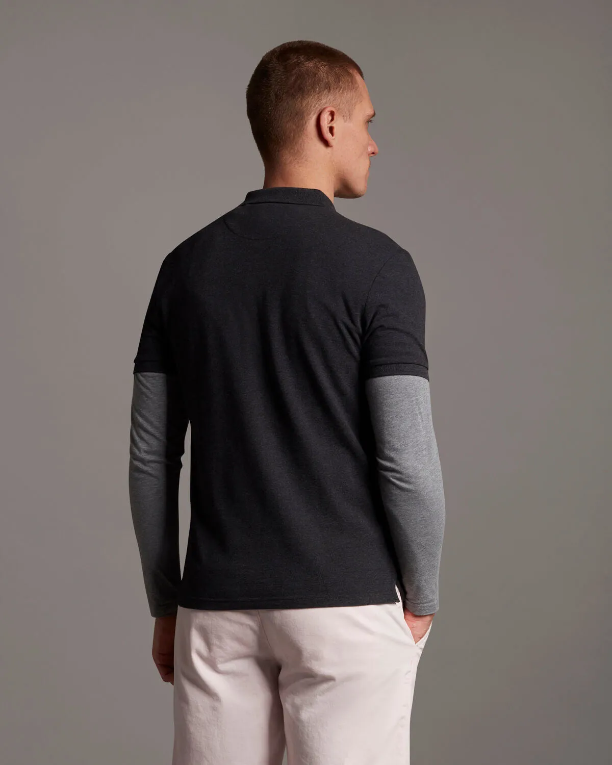 Plain Polo Shirt - Charcoal Marl