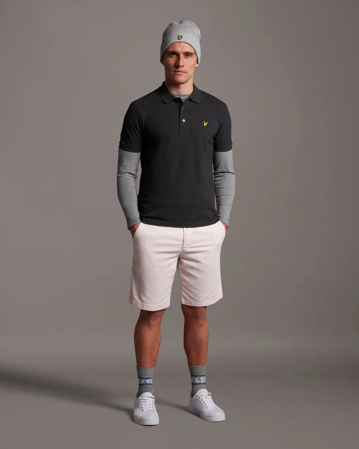 Plain Polo Shirt - Charcoal Marl