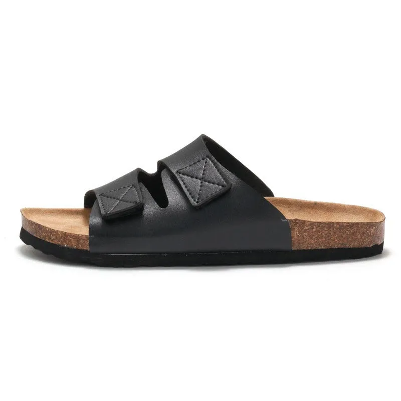 Pre Order:  Velcro Strap Leather Beach Sandals