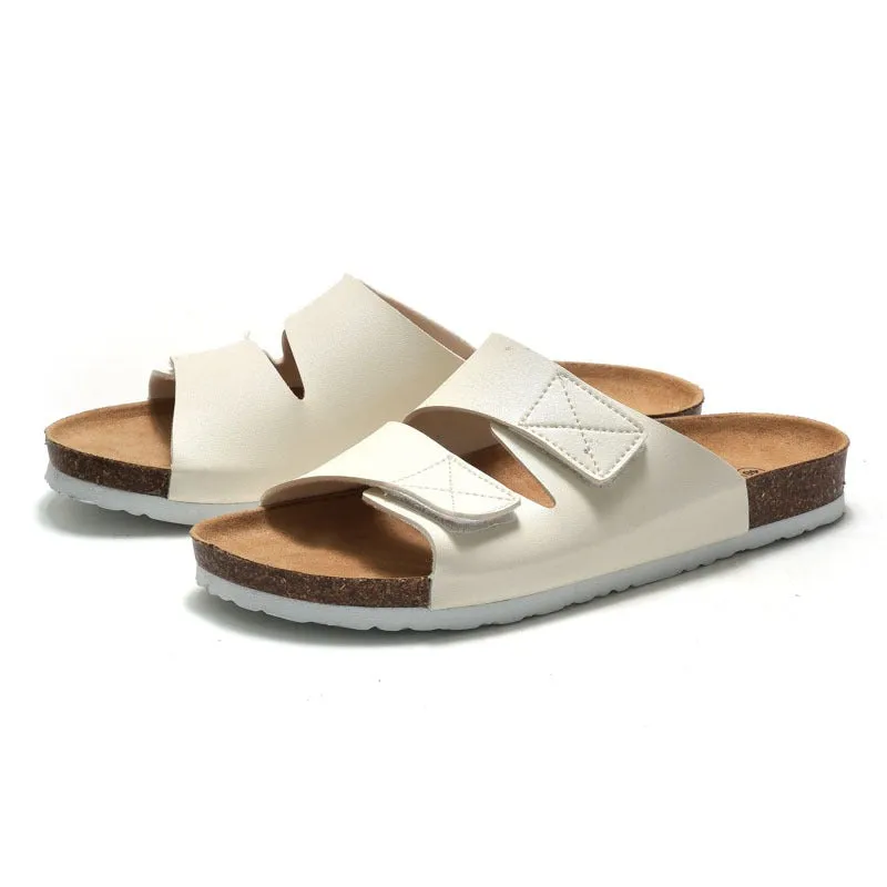 Pre Order:  Velcro Strap Leather Beach Sandals