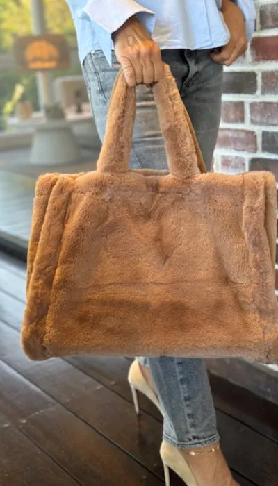 Rino & Pelle Daan Twig Faux Fur Big Shopper