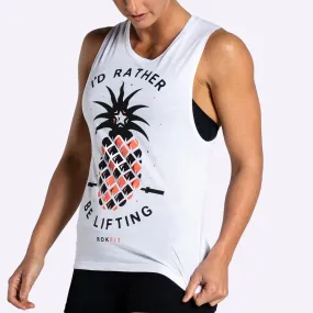 RokFit Women's Tank - I'D RATHER BE LIFTING - White