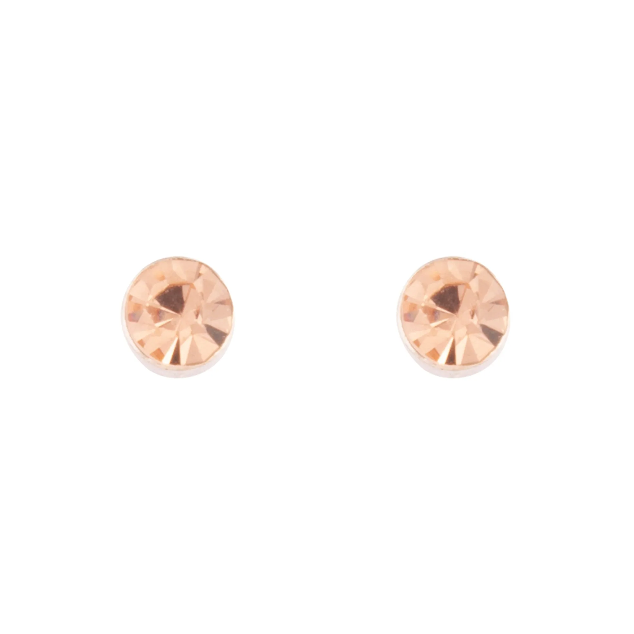 Rose Gold Silk Diamante Stud Earrings