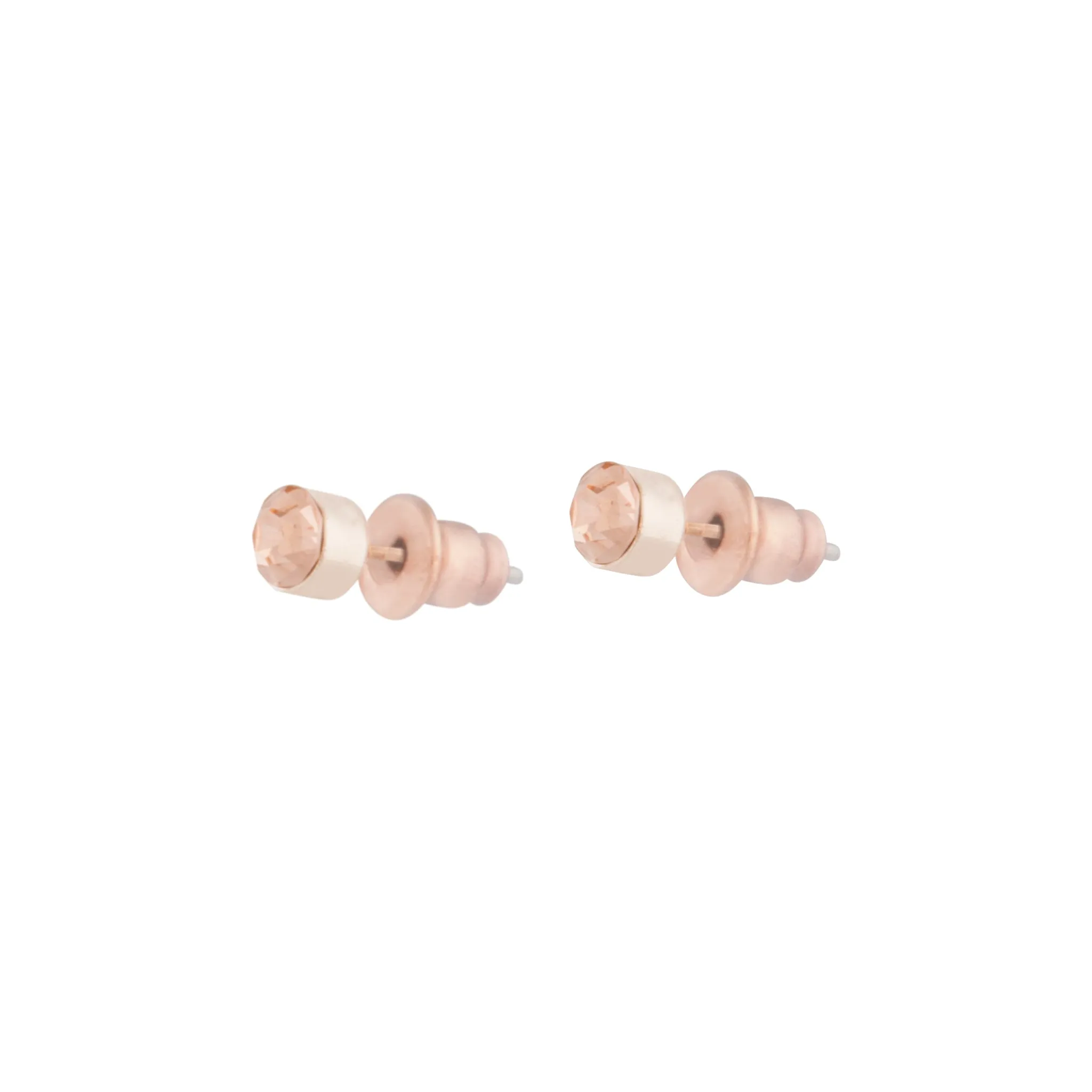 Rose Gold Silk Diamante Stud Earrings