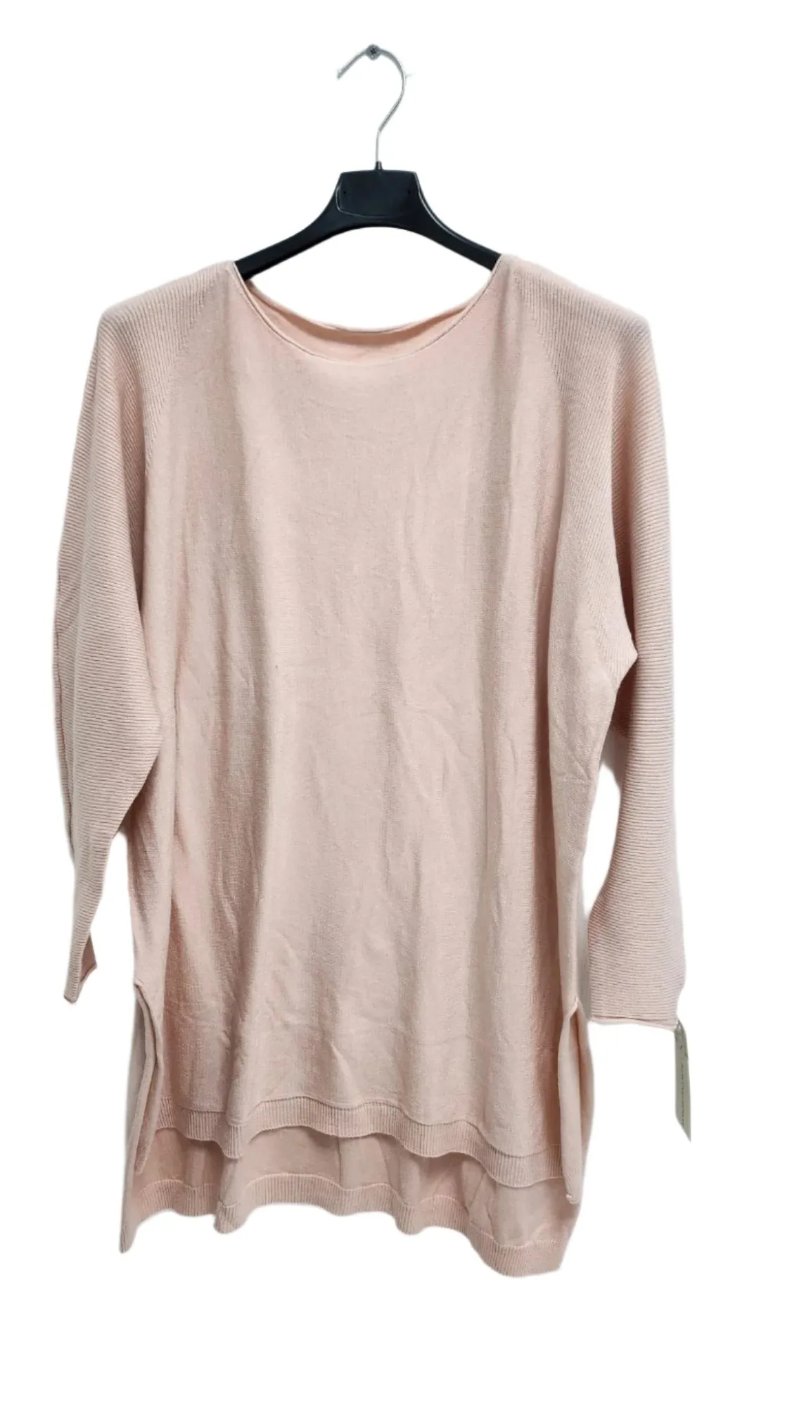 Round Neck Side Slit Jumper Top