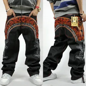 Rushed Limited Stripe Mid Mens Jeans  Loose Hip Hop Jeans Men Printed Hiphop Hip-hop Primaries Influx Of Personalized