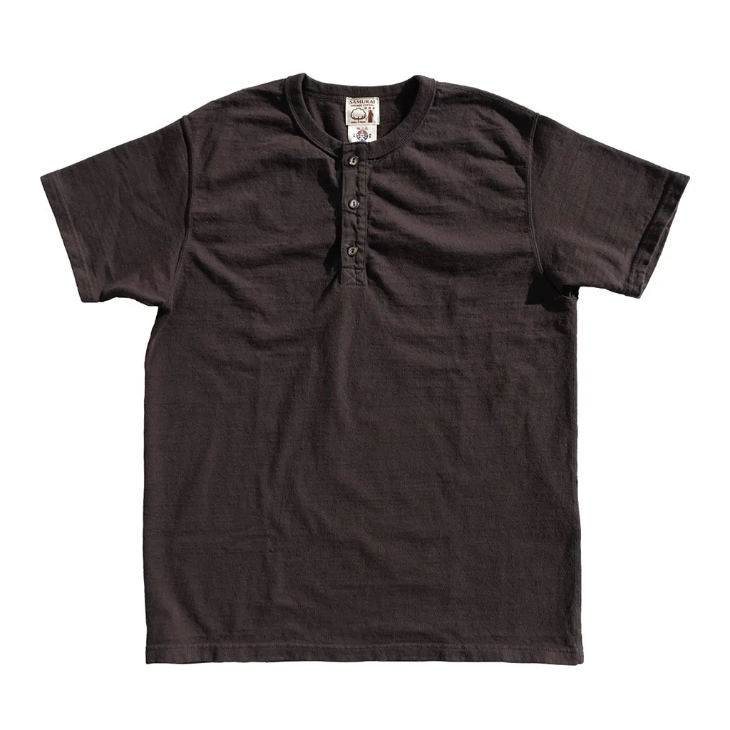 Samurai Jeans SJST-SC02 Organic Cotton Henley (Black)