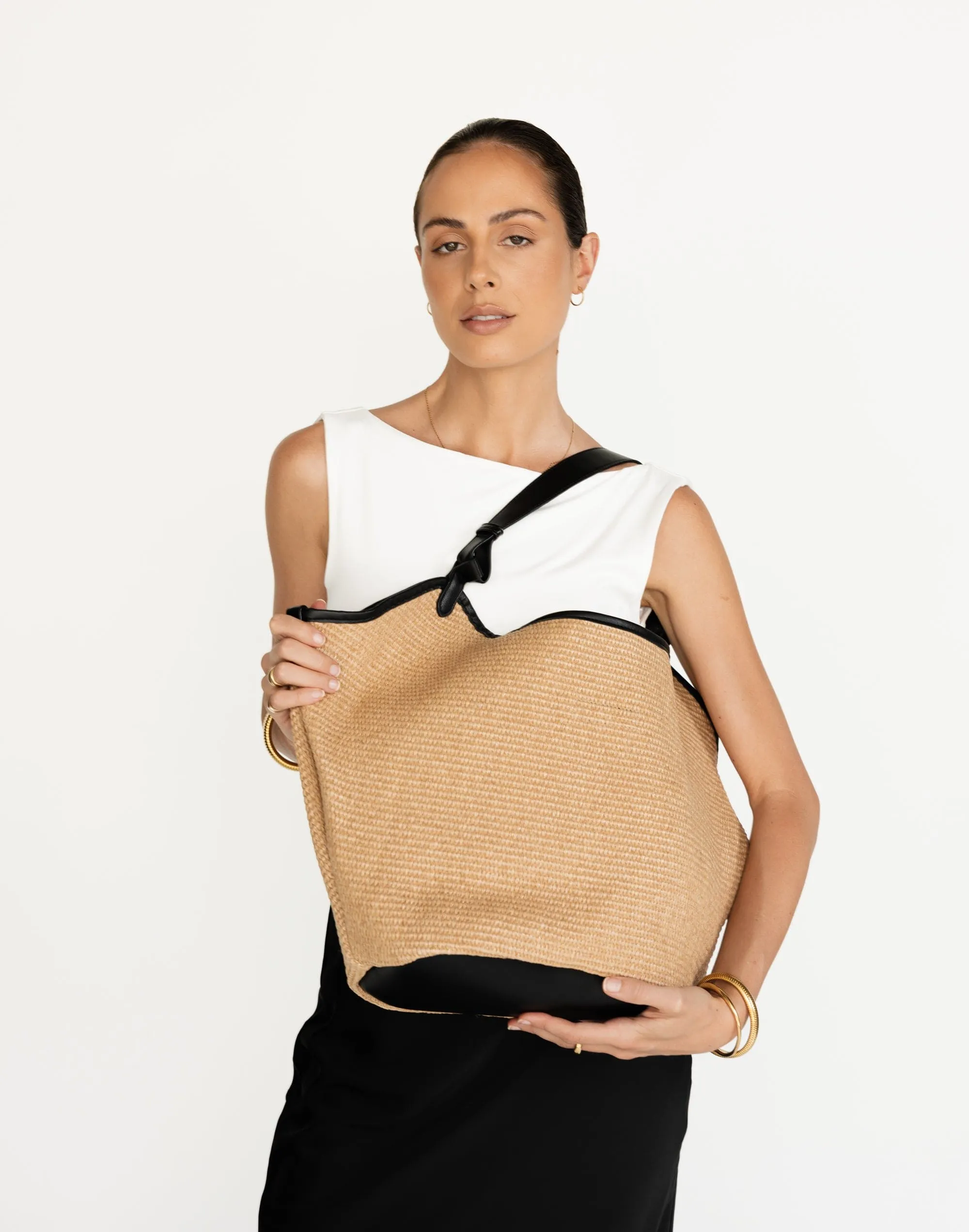 Sarah Shoulder Bag (Natural Raffia) - By Billini