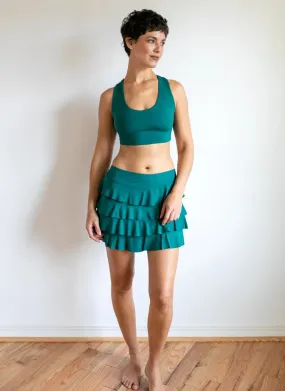 Shanti Criss Cross Back Yoga Tank Sports Bra in Jasper Green