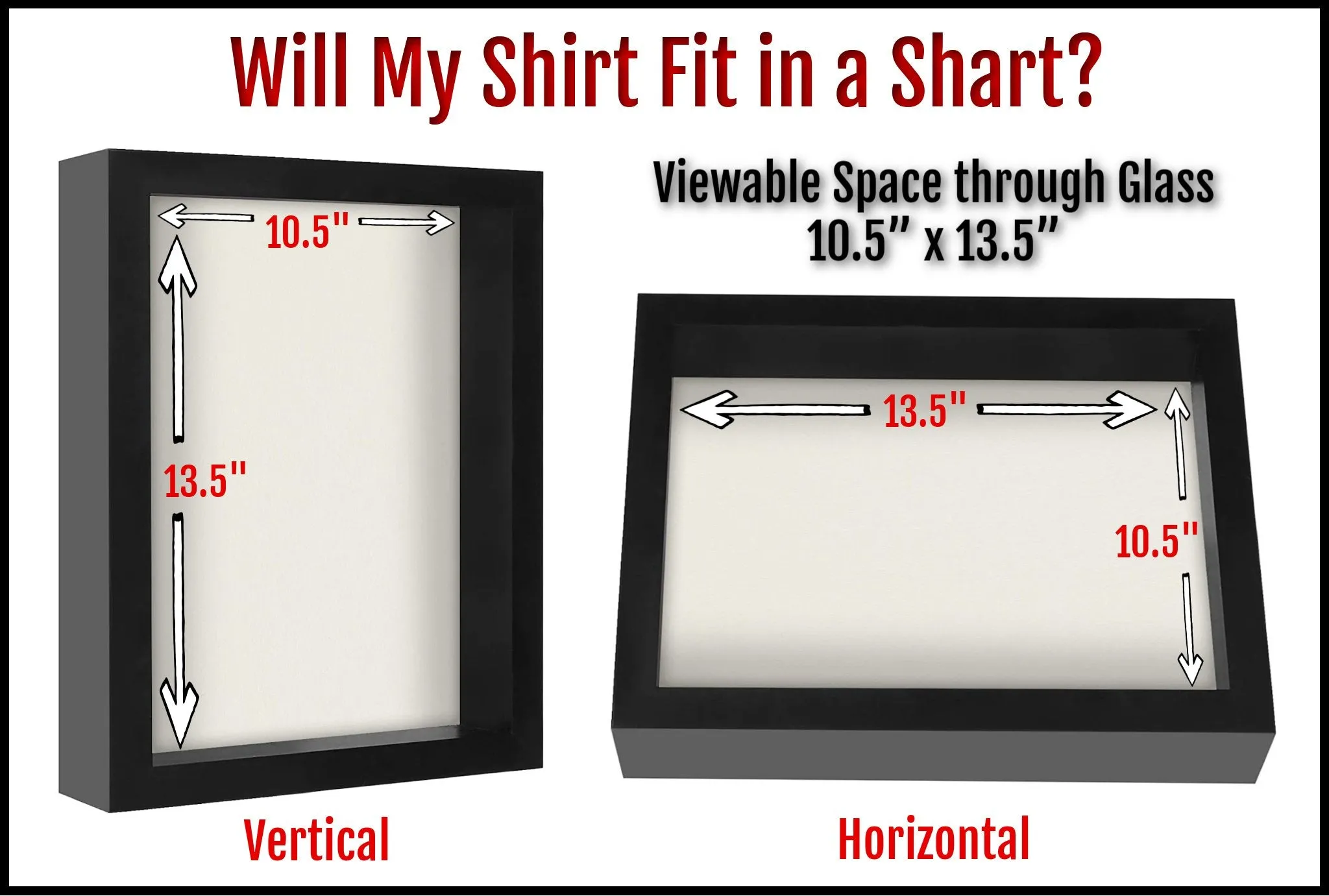 Shart Original T Shirt Frame Display Case 5-Pack (Black)