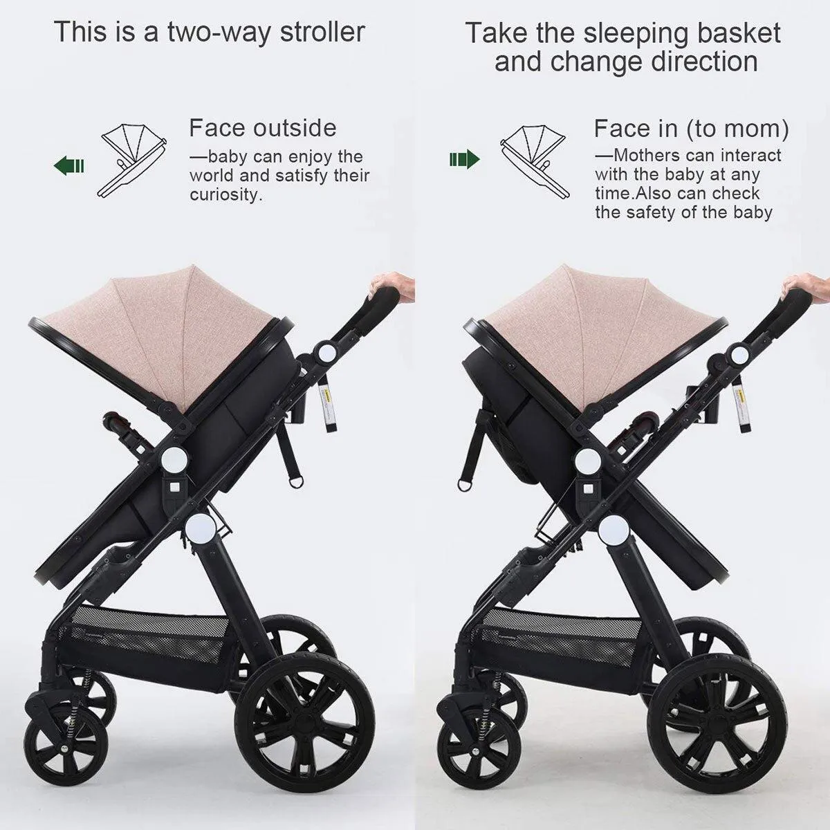 Shockproof High View Pram Baby Stroller