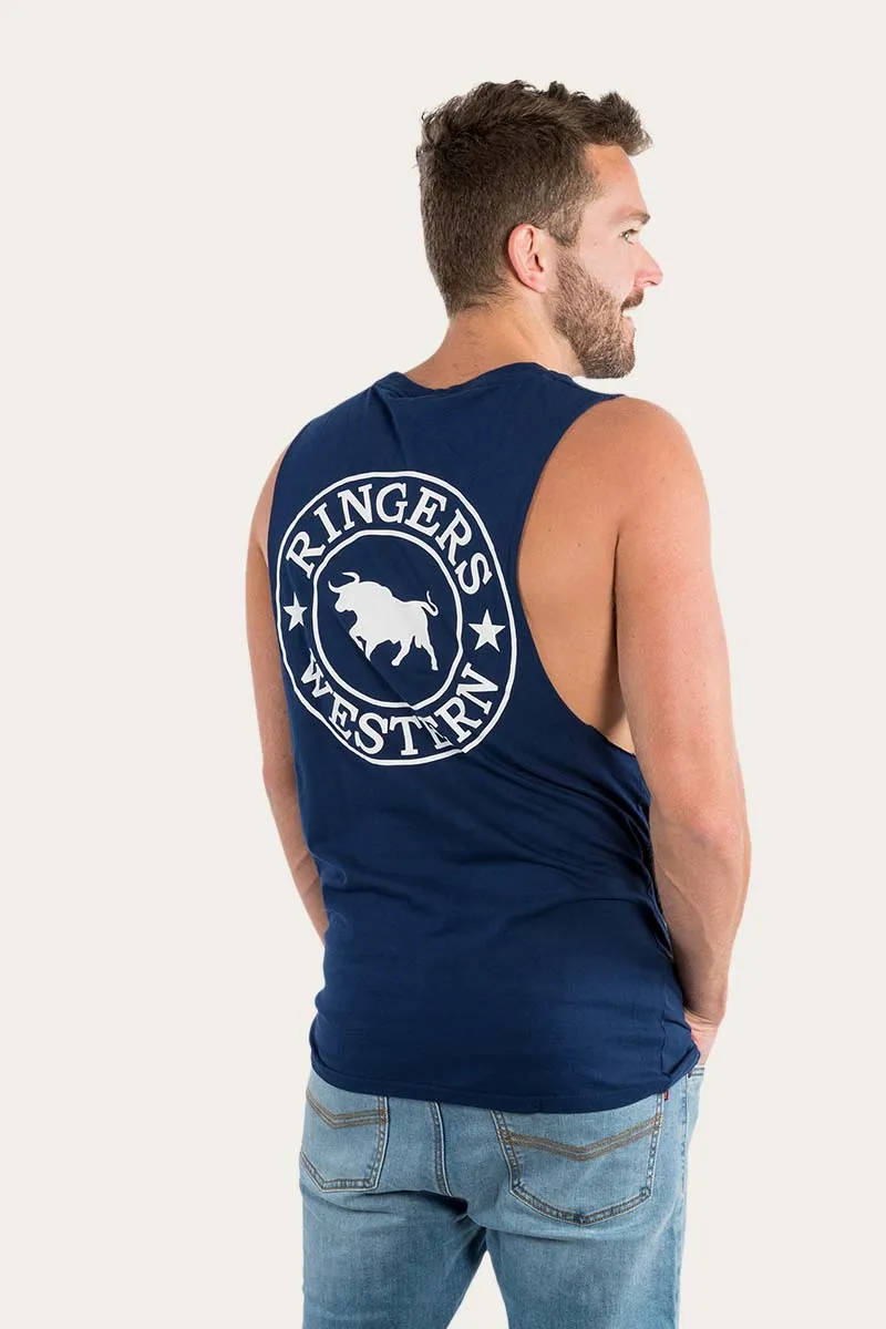 Signature Bull Mens Muscle Tank - Navy/White