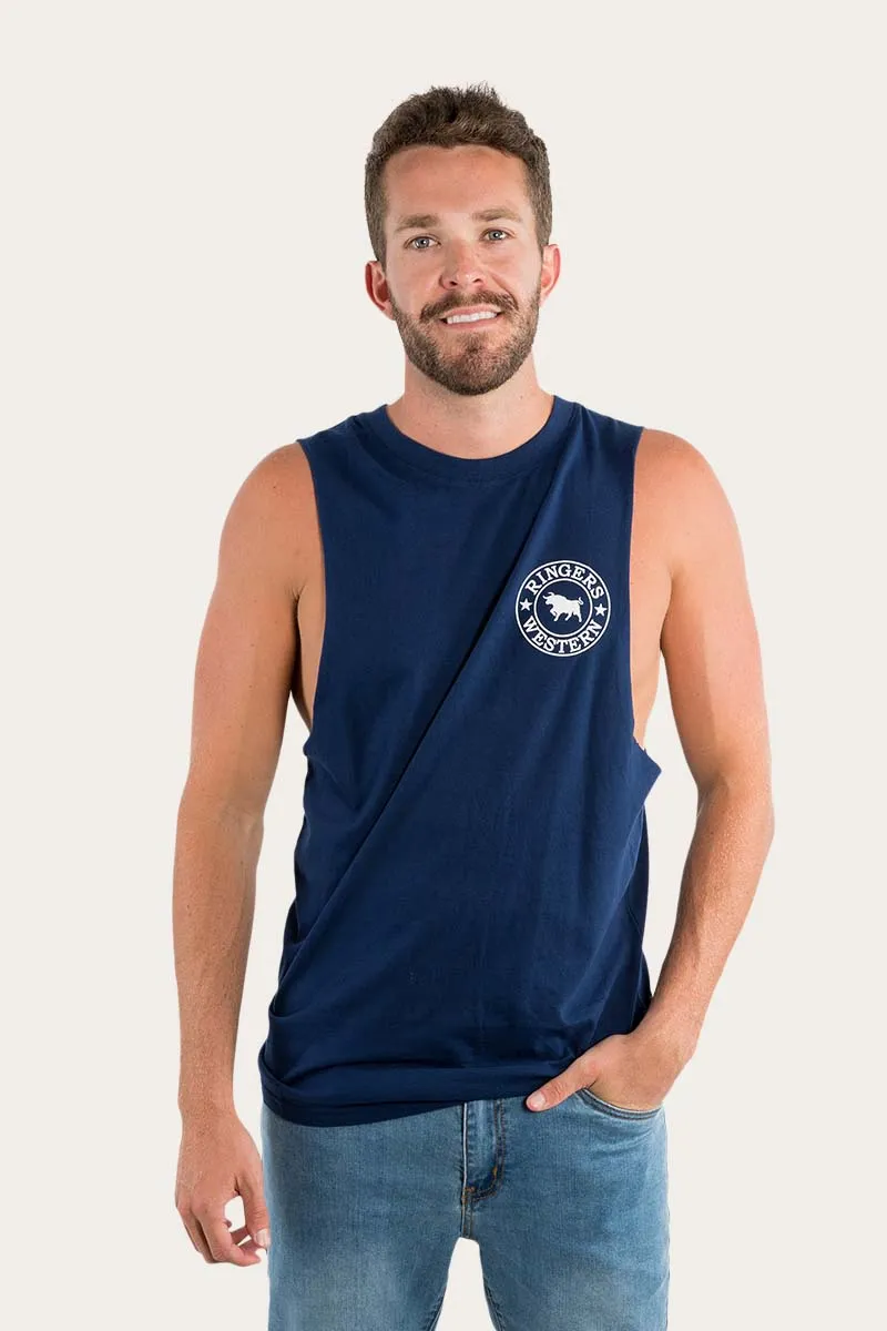 Signature Bull Mens Muscle Tank - Navy/White