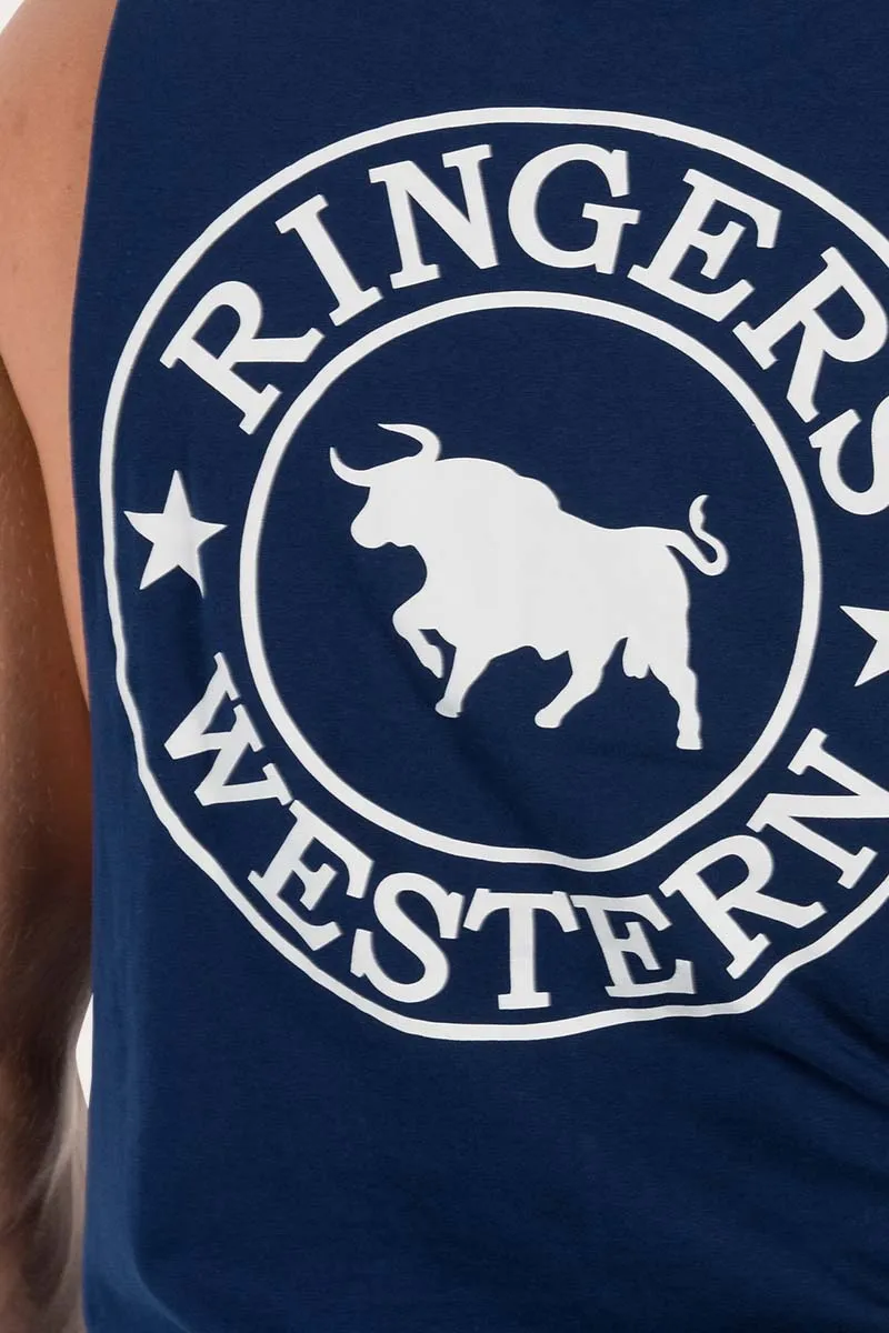 Signature Bull Mens Muscle Tank - Navy/White