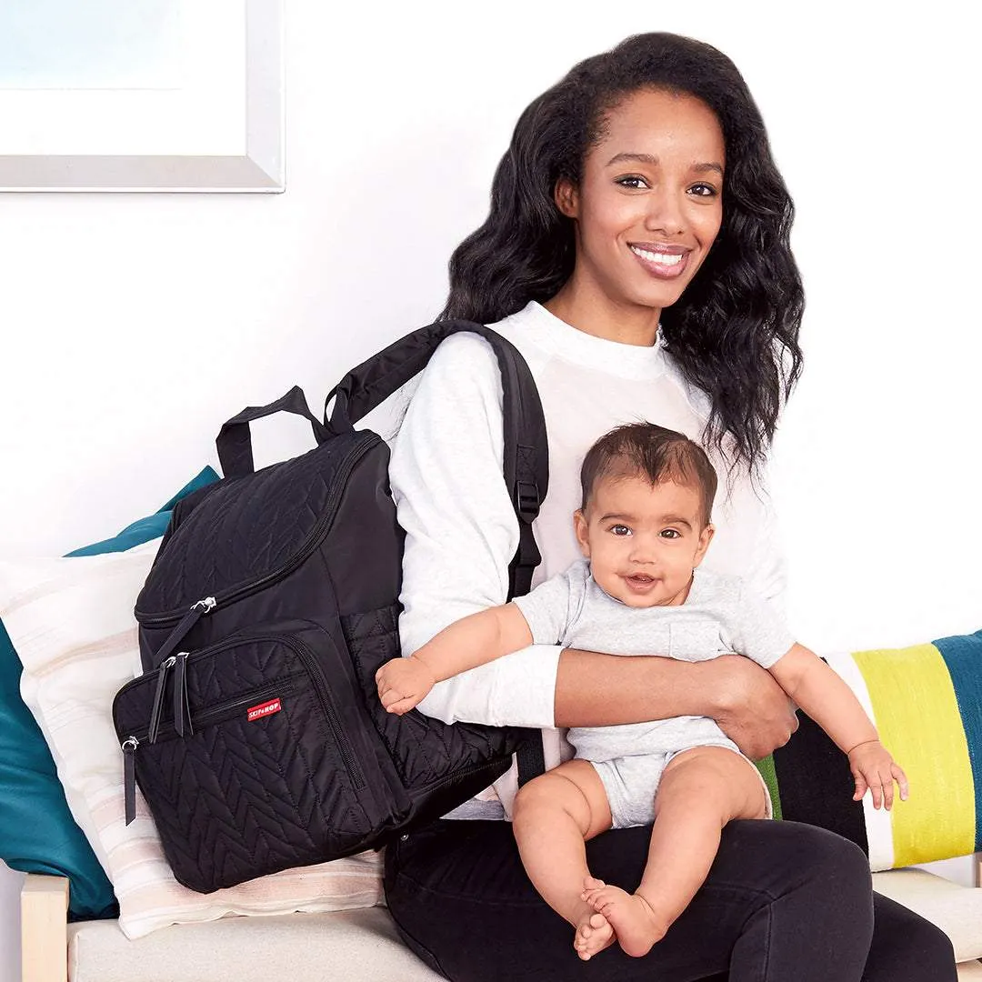 Skip Hop Jet Black Forma Backpack Diaper Bags Birth  to 24months