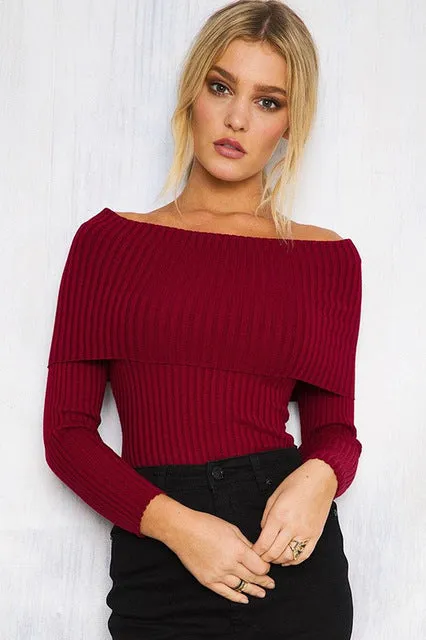 Sophia off the shoulder knotted sweater top