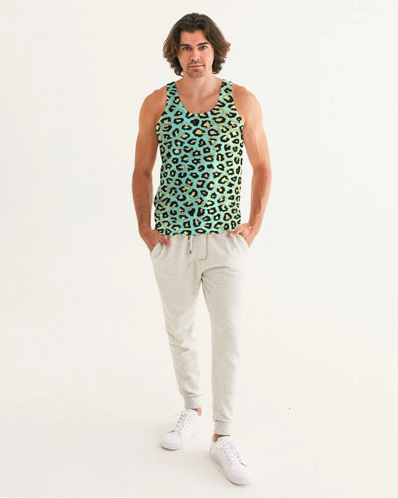 Spearmint Banana Leopard Print Men's Tank