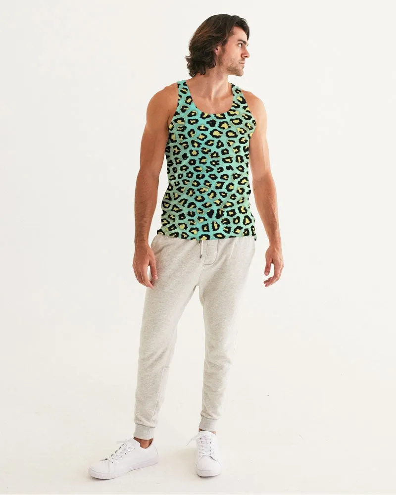 Spearmint Banana Leopard Print Men's Tank