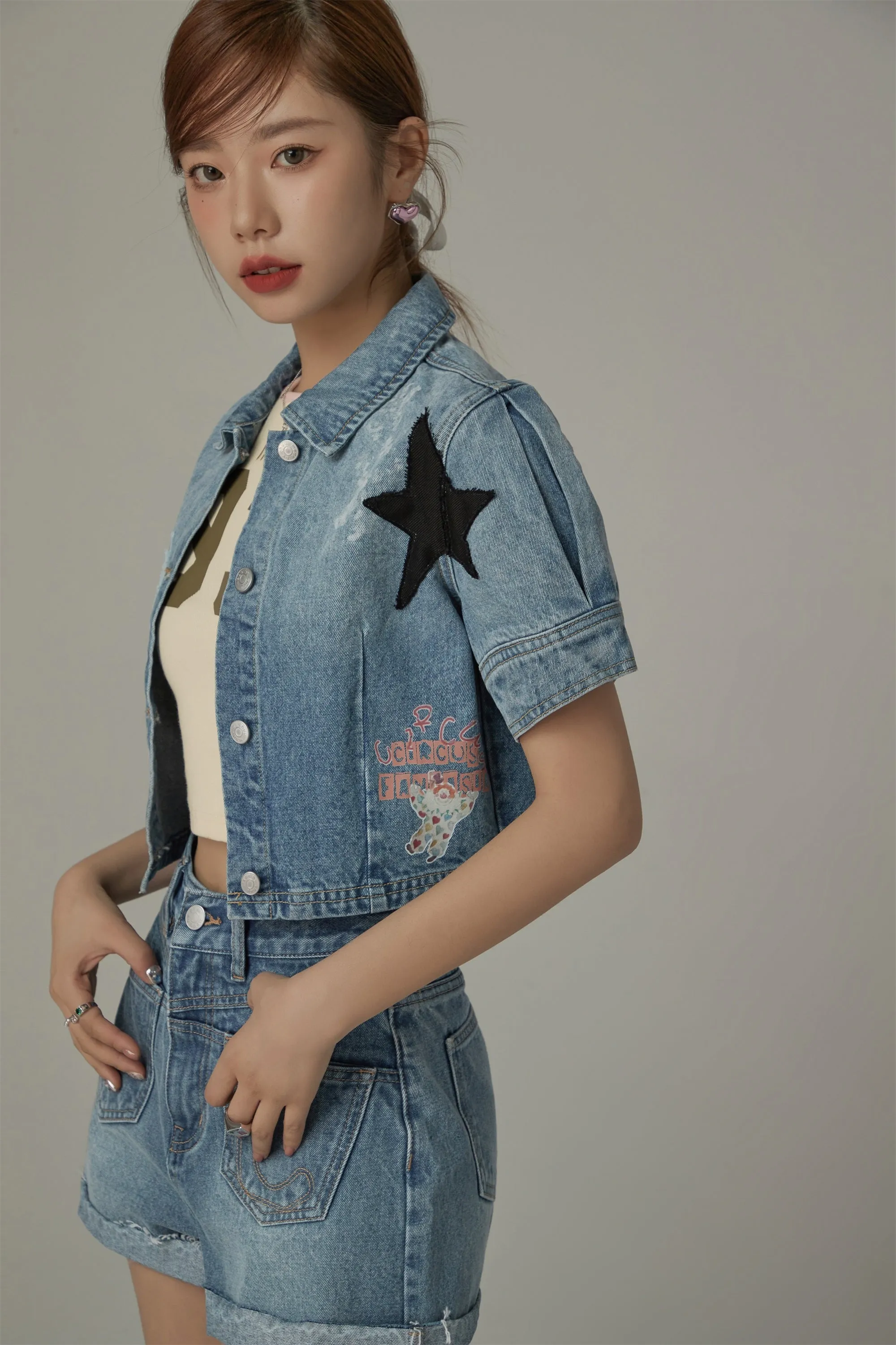 Star Denim Cropped Jacket