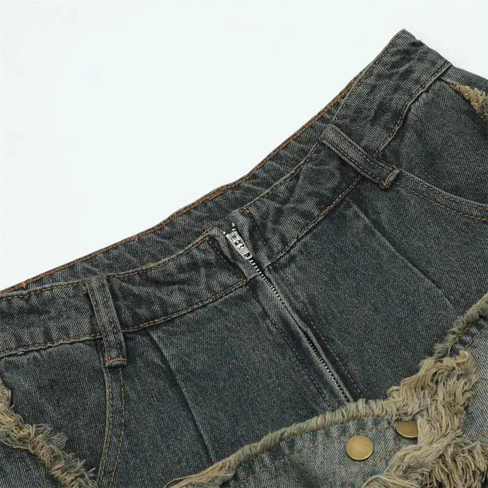 Star Patched Wide Leg Jean Pants