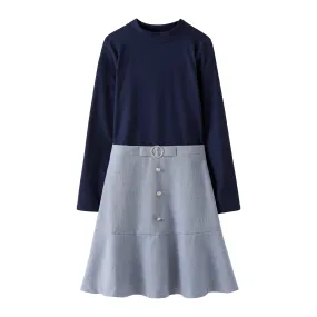 Startsmart Navy Long Sleeve Dress