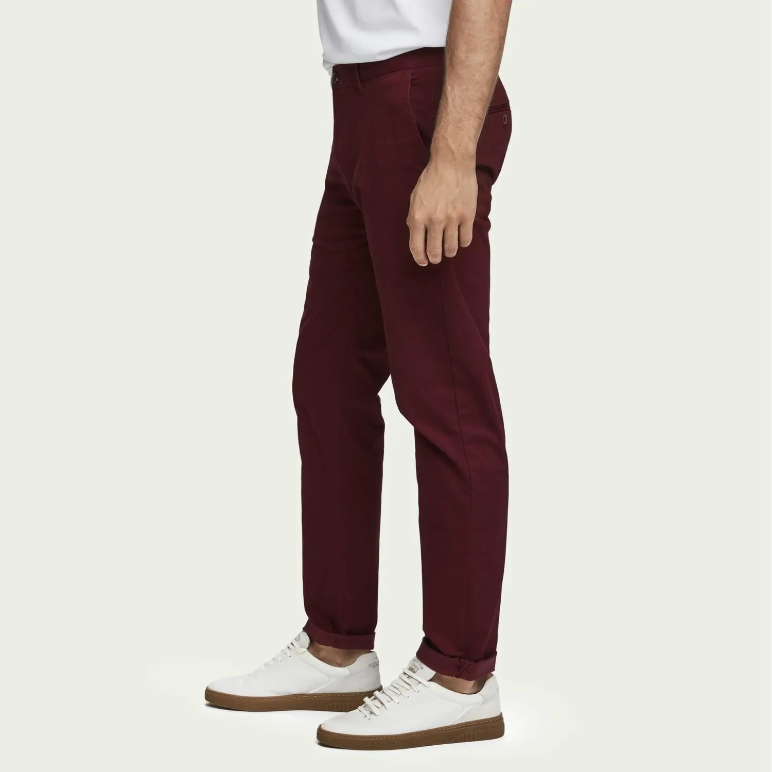 Stuart Stretch Cotton Chinos (Bordeaux)