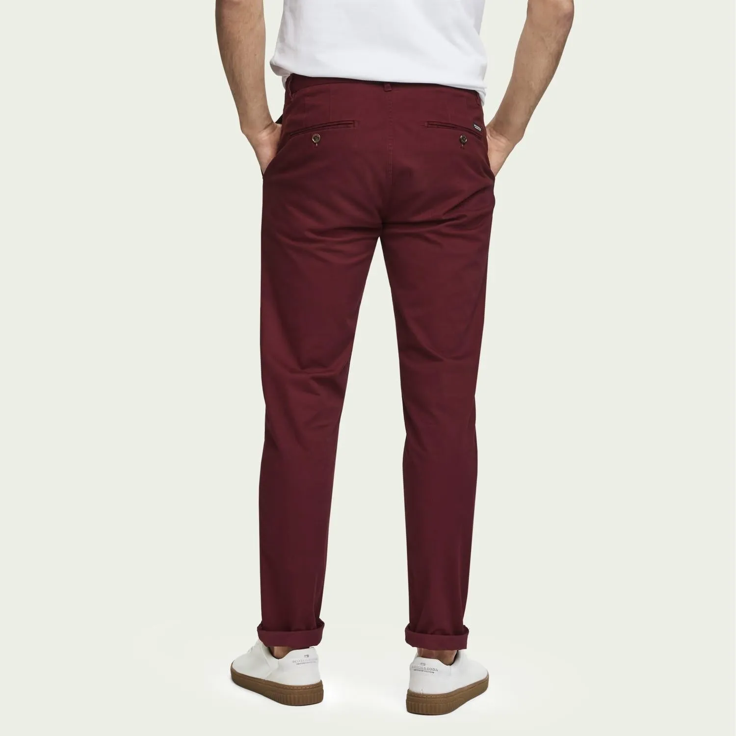 Stuart Stretch Cotton Chinos (Bordeaux)