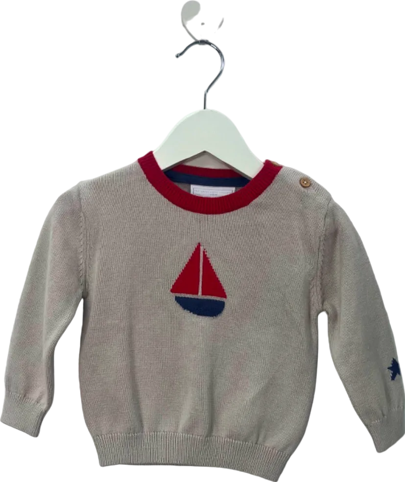 The Little White Company Pebble Sailboat Jumper 6-9 Months