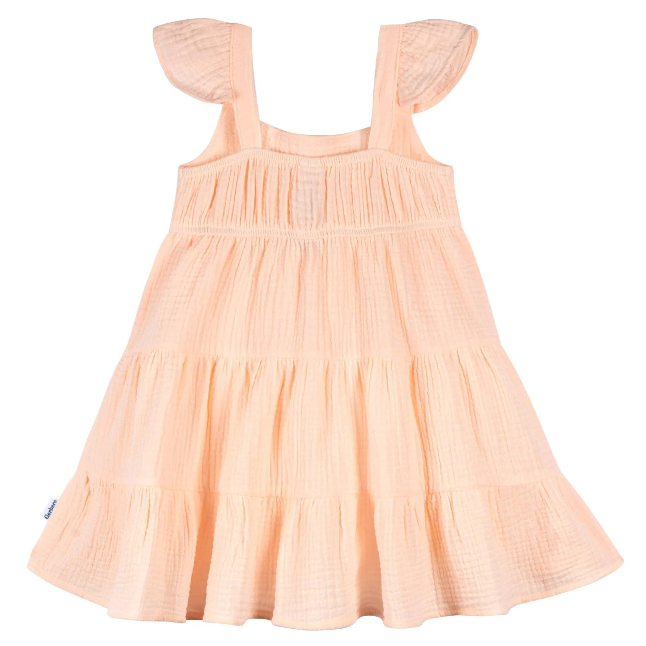 Toddler Girls Blush Tiered Cotton Gauze Dress