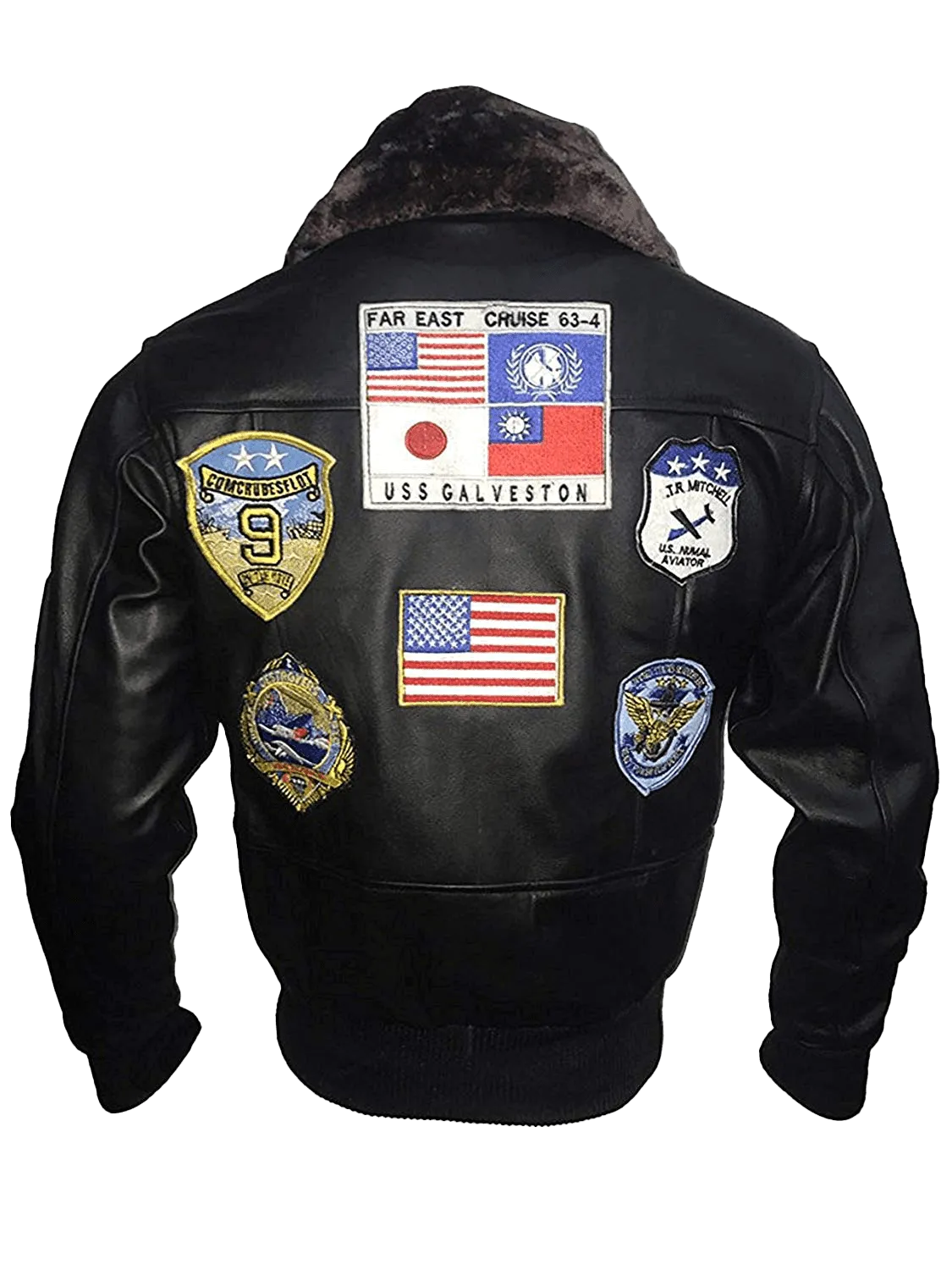 Top Gun Tom Cruise Maverick Black Bomber Leather Jacket