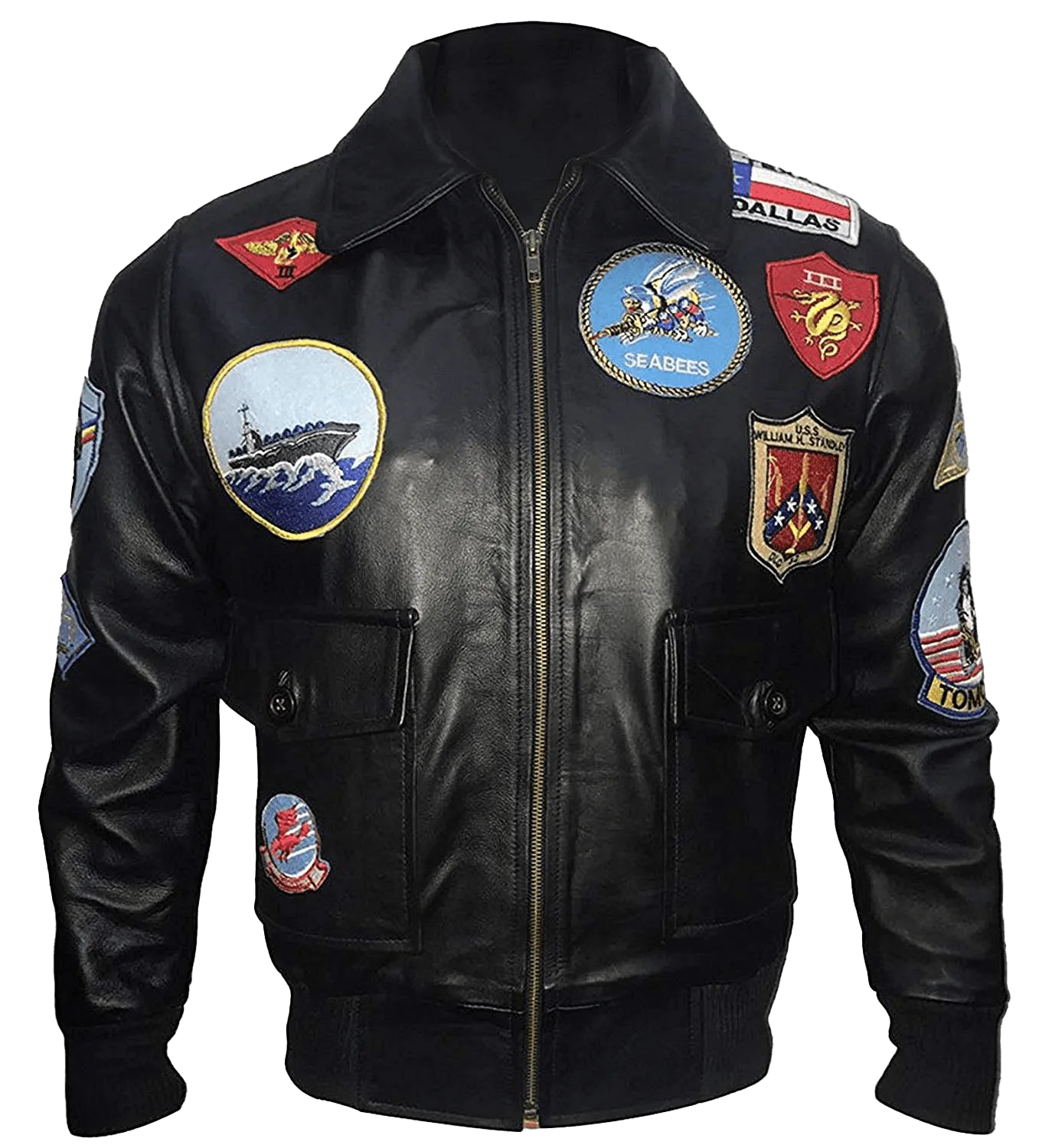 Top Gun Tom Cruise Maverick Black Bomber Leather Jacket