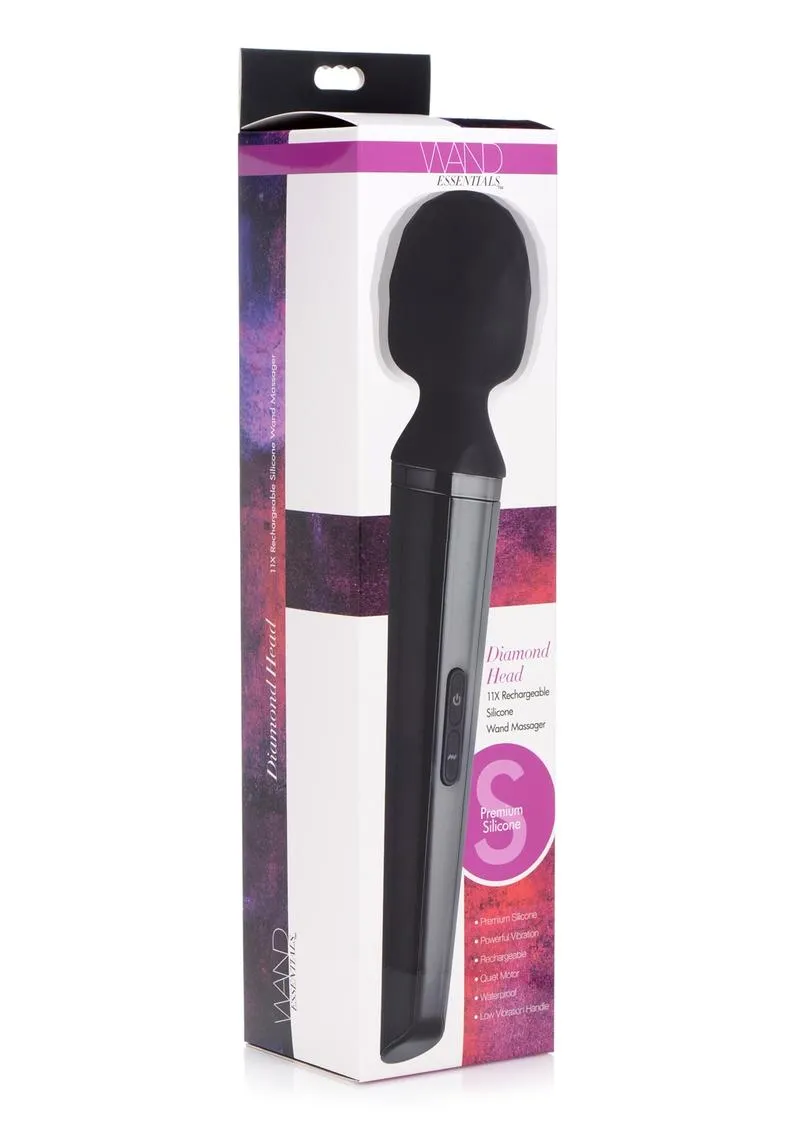 Wand Essentials Diamond Head Rechargeable Silicone Wand Massager