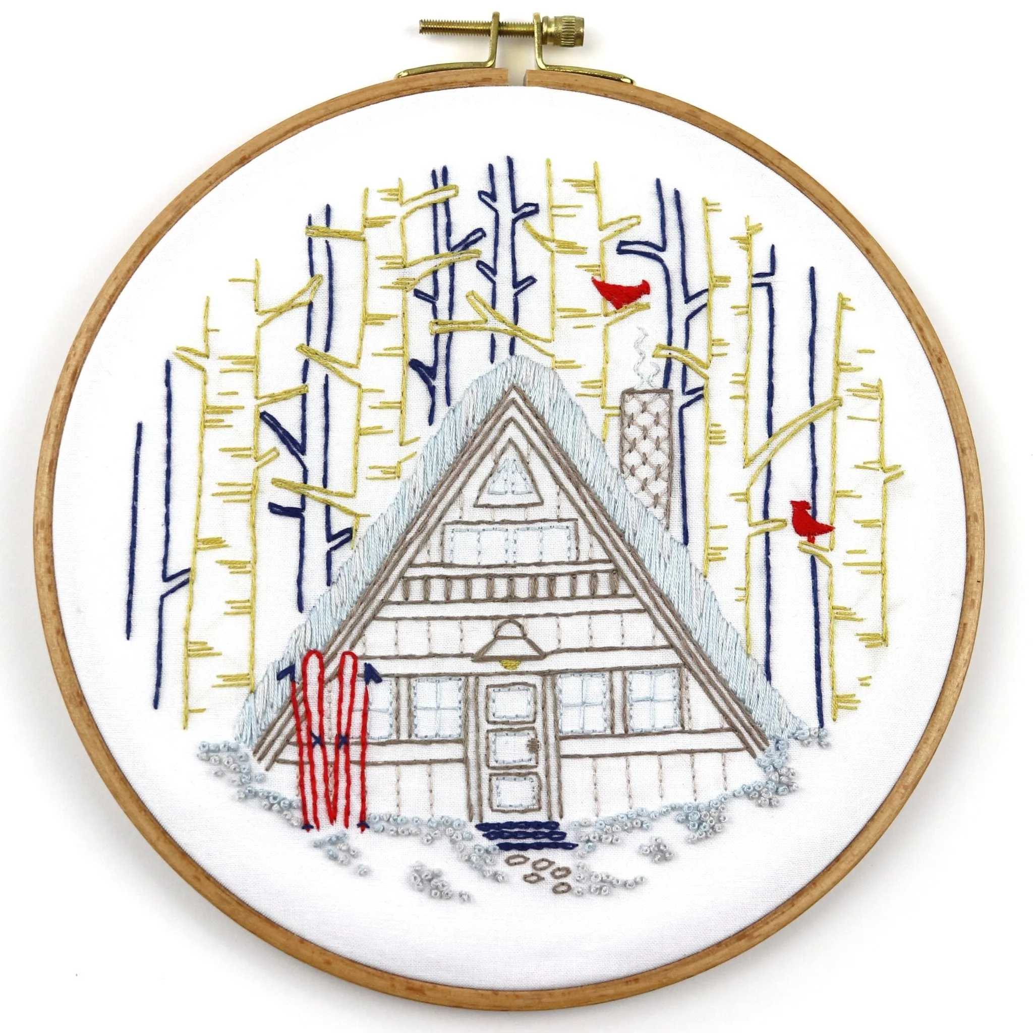 Winter Cabin Embroidery Kit