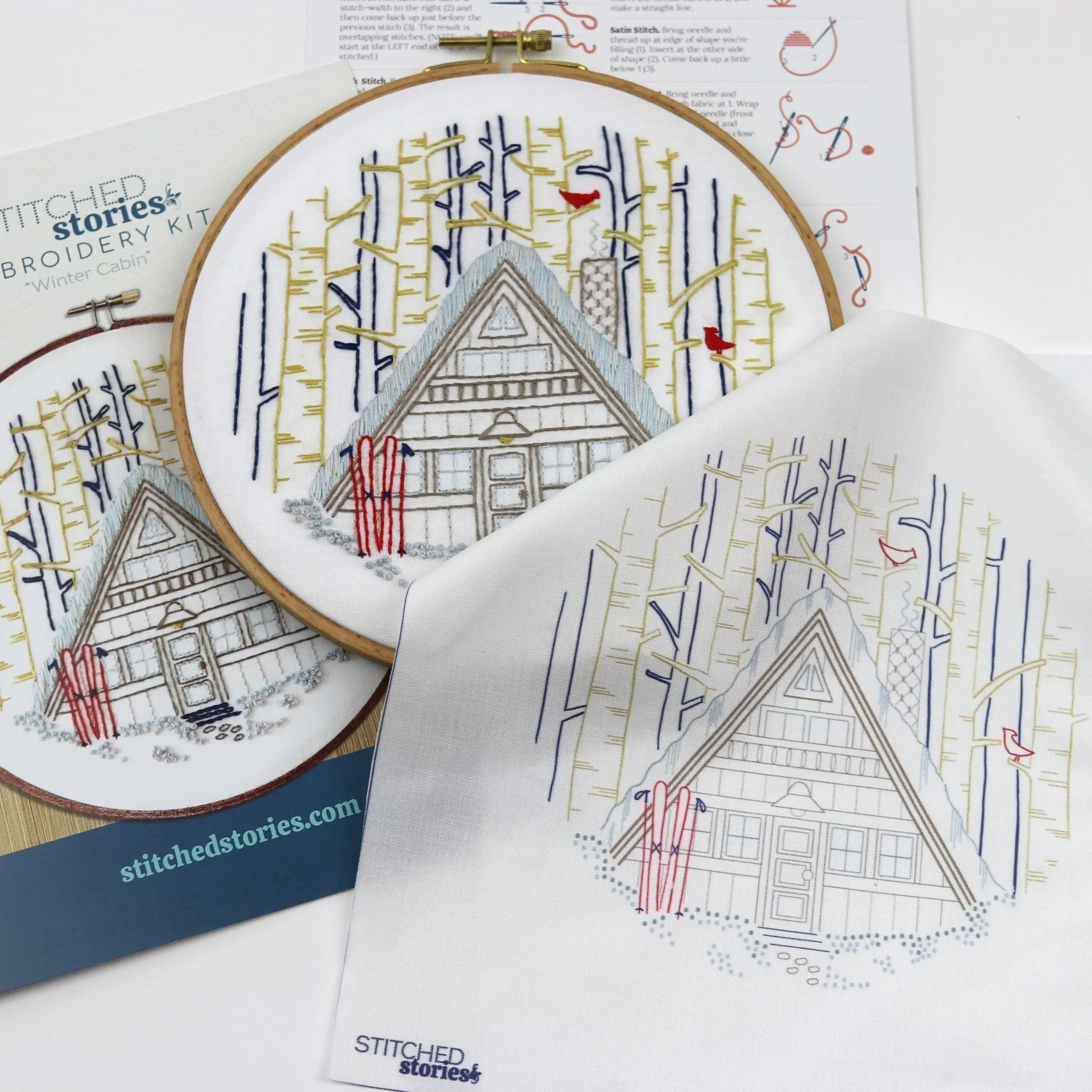 Winter Cabin Embroidery Kit