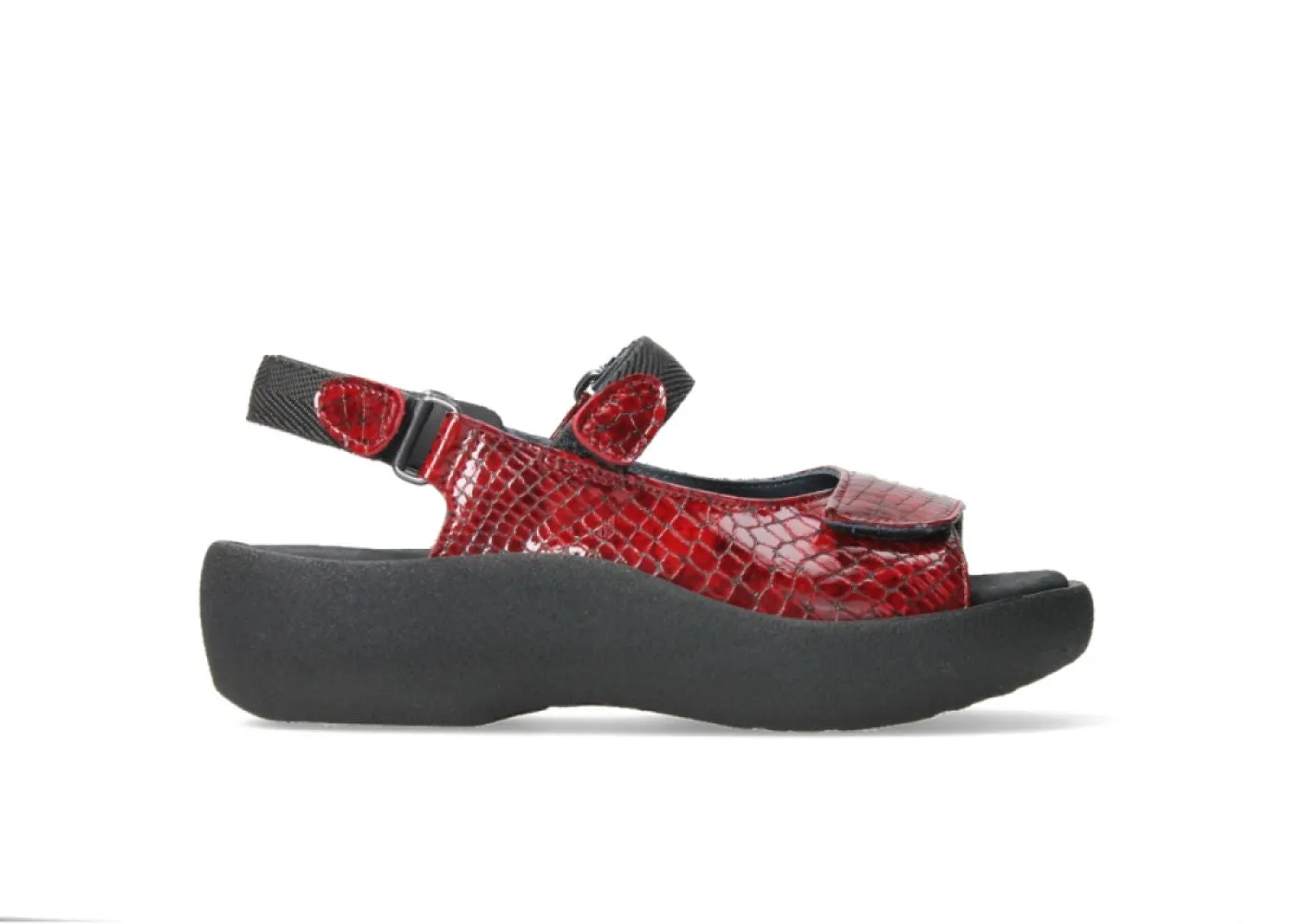 Wolky Womens Jewel Mini Croco Leather Red