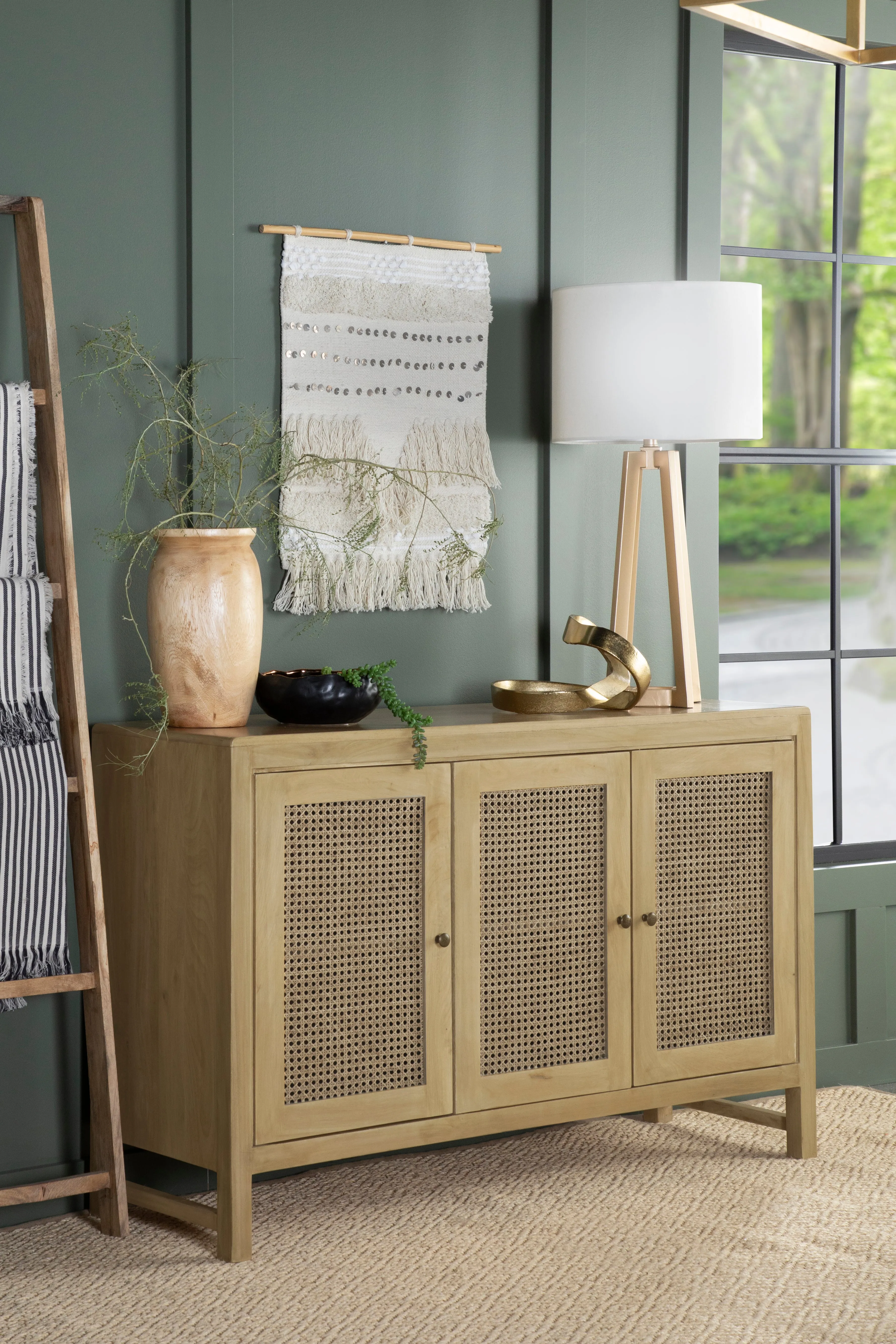 Zamora Rectangular 3-door Accent Cabinet Natural